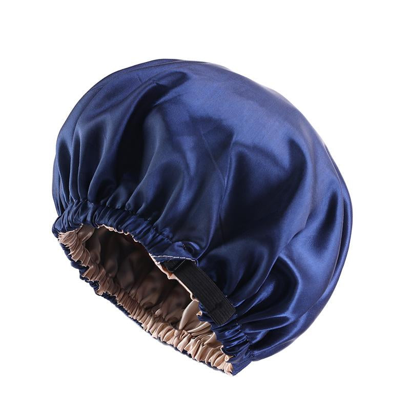 Luxury Satin Shower Cap with Adjustable Elastic Band