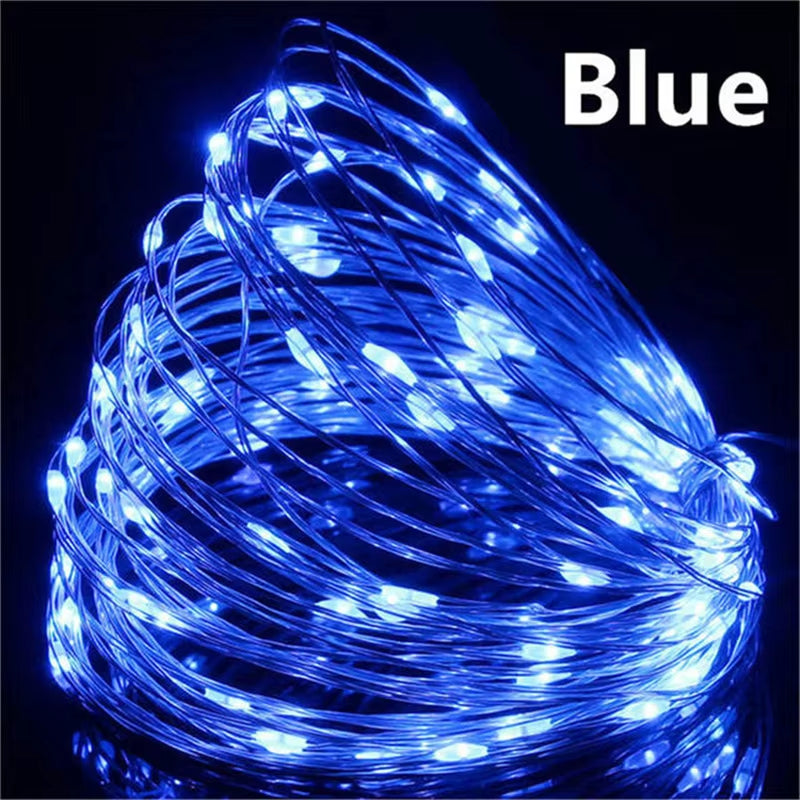 USB Led Fairy Lights Copper Wire String 20M 200LED Holiday Outdoor Lamp Garland for Christmas Tree Wedding Party Decoration