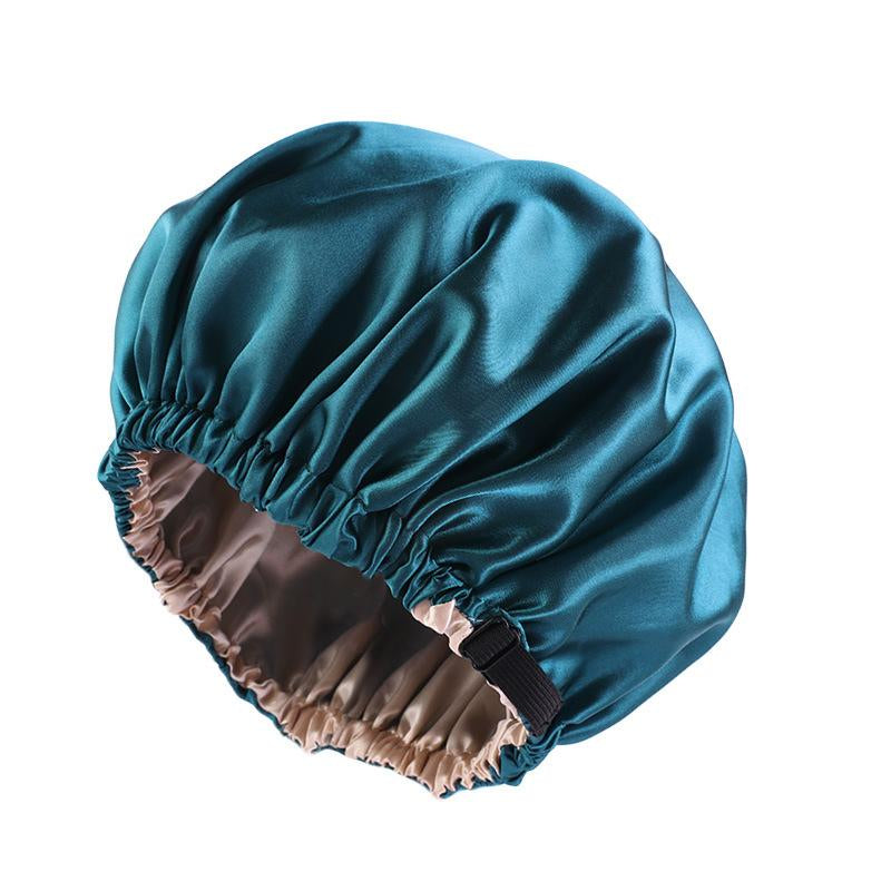 Luxury Satin Shower Cap with Adjustable Elastic Band