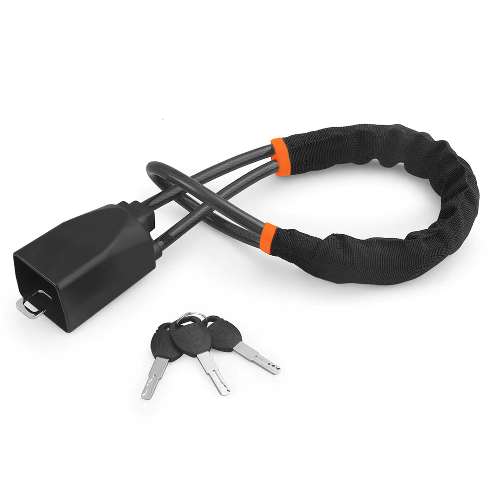 Car Steering Wheel Lock with Seat Belt Socket Steel Rope for Truck SUV Van RV with 3 Keys Universal anti Theft Protection Device