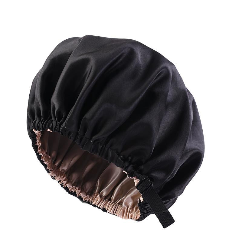 Luxury Satin Shower Cap with Adjustable Elastic Band
