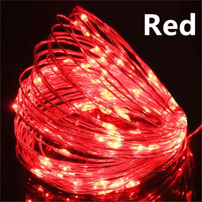 USB Led Fairy Lights Copper Wire String 20M 200LED Holiday Outdoor Lamp Garland for Christmas Tree Wedding Party Decoration