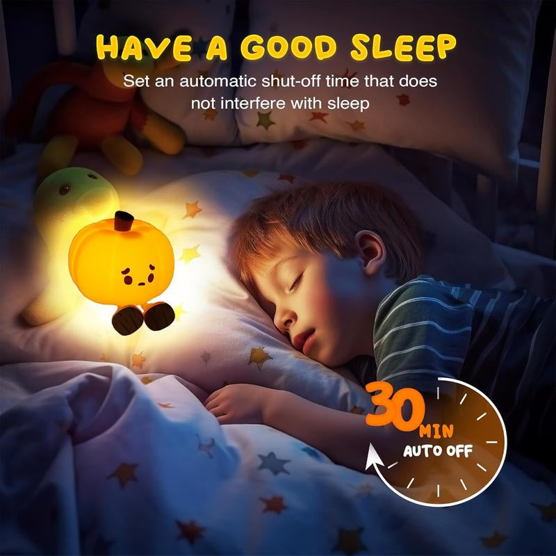 Cute Pumpkin Night Light, Halloween Decoration Rechargeable Table Lamp, Bedside Lamp, Cell Phone Holder with Touch Sensor for Bedroom, Living Room, Thanksgiving Decoration,2024 New Night Light, Gift for Family and Friends, Children like Night Light