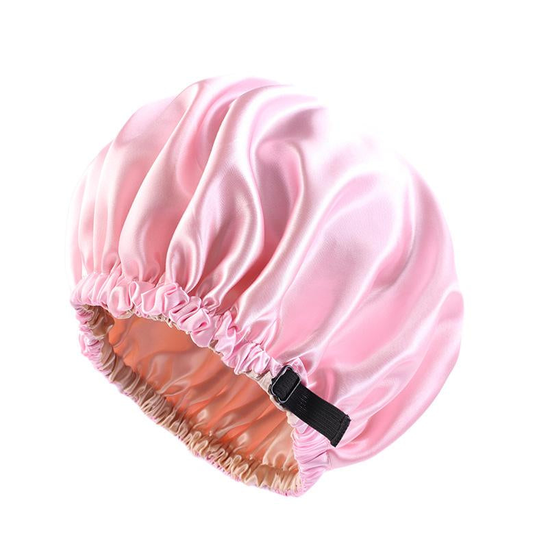 Luxury Satin Shower Cap with Adjustable Elastic Band