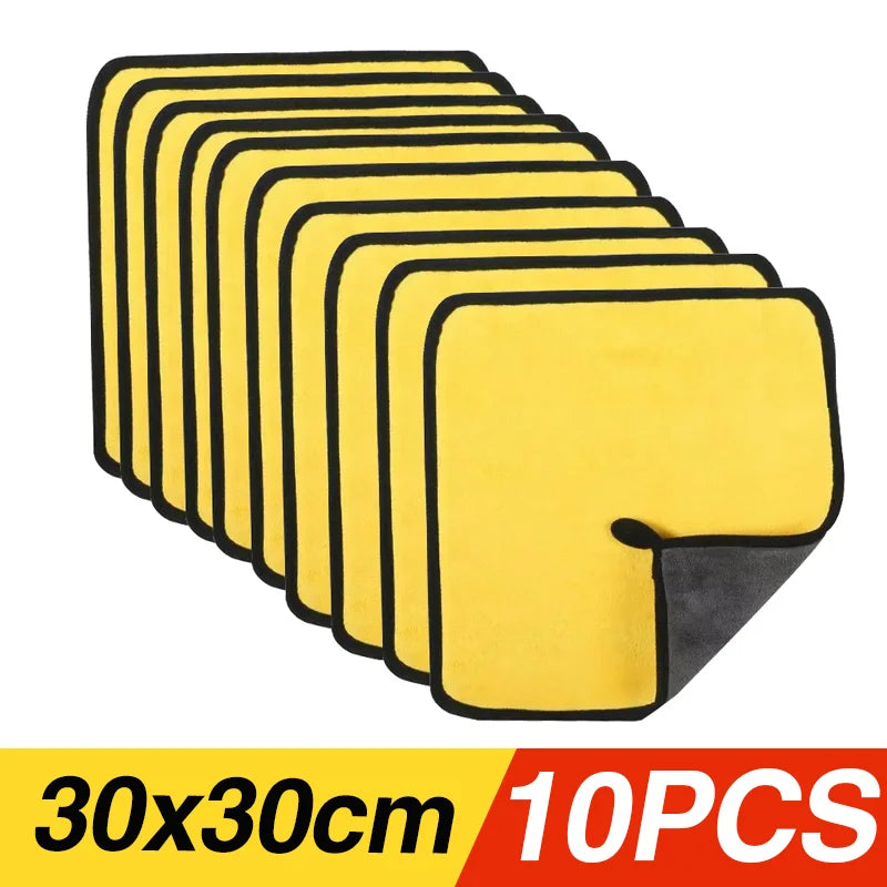 Car Wash Towels Cleaning Cloth Absorbent Dry Cloth General Purpose Microfiber Towel Thickened Yellow 30/40/60Cm