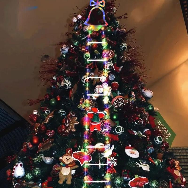Christmas Santa Climbing Stairs Light, 8 Flashing Modes, Outdoor Indoor Holiday Party Decoration, Festive Christmas Decor