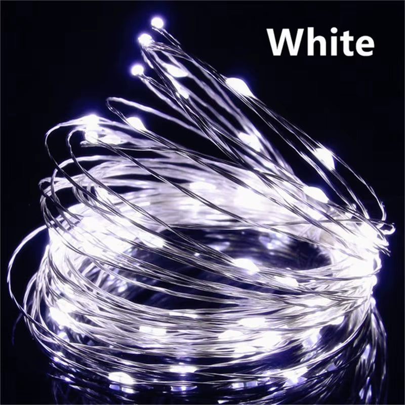 USB Led Fairy Lights Copper Wire String 20M 200LED Holiday Outdoor Lamp Garland for Christmas Tree Wedding Party Decoration