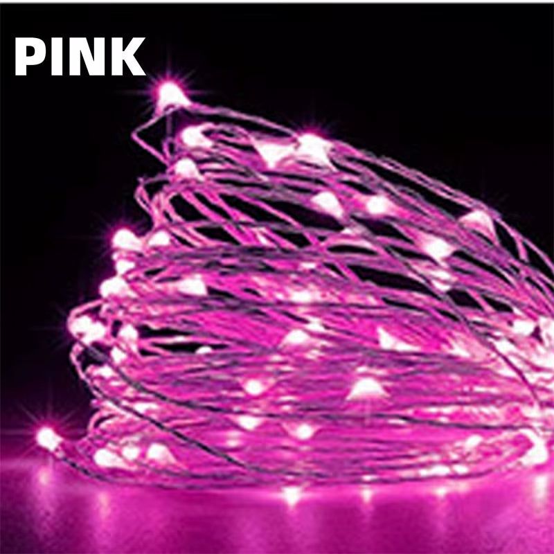 USB Led Fairy Lights Copper Wire String 20M 200LED Holiday Outdoor Lamp Garland for Christmas Tree Wedding Party Decoration