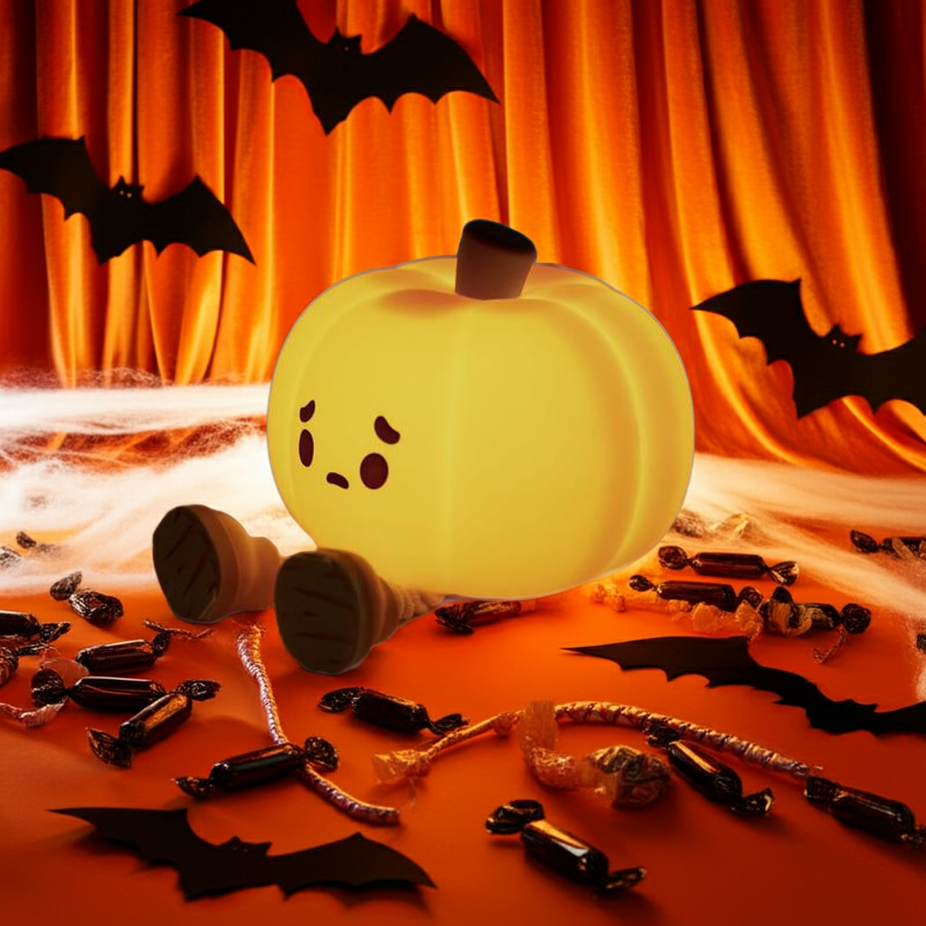 Cute Pumpkin Night Light, Halloween Decoration Rechargeable Table Lamp, Bedside Lamp, Cell Phone Holder with Touch Sensor for Bedroom, Living Room, Thanksgiving Decoration,2024 New Night Light, Gift for Family and Friends, Children like Night Light