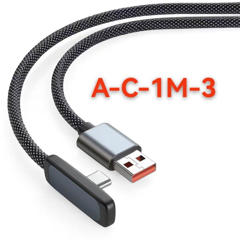 20W/30W PD Fast Charging Cable for Iphone 6-14 & Android Type-C Right Angle Design Braided Durable Data Transfer Cables