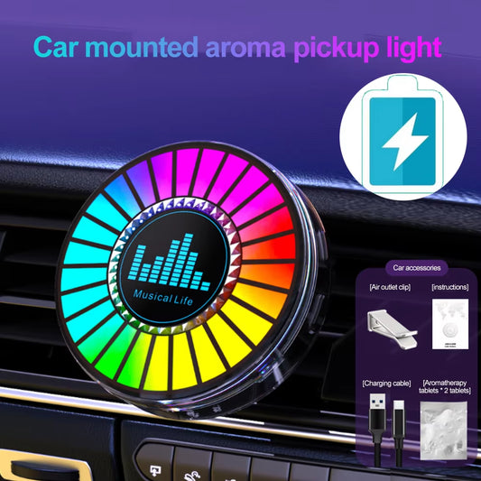 26 Colorfor Led Car Atmosphere Light 100 Lighting Mode Sound Control Music Rhythm Lights Air Freshener for Car Creative Decora