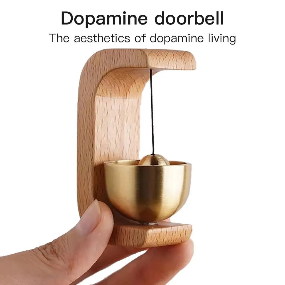Dopamine Wind-Bell Magnetic Inhalation Home Wind-Bell Beech Car into the Door to Remind the Bell Copper Bell Walnut Copper Ornam