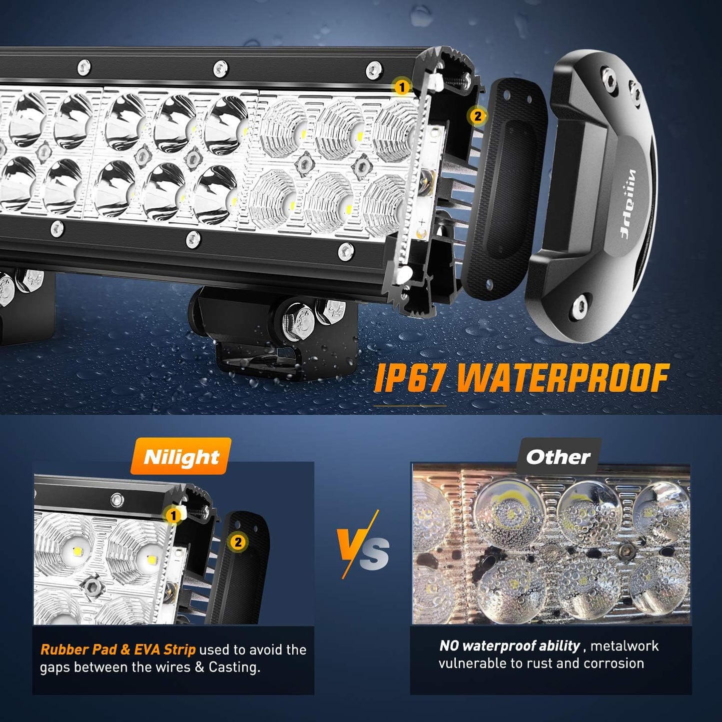 20Inch 126W Spot Flood Combo Led Light Bar 4PCS 4Inch 18W Spot LED Pods Fog Lights for Jeep Wrangler Boat Truck Tractor Trailer Off-Road