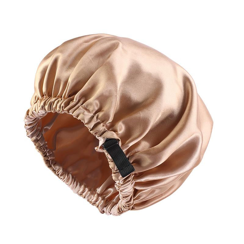 Luxury Satin Shower Cap with Adjustable Elastic Band 