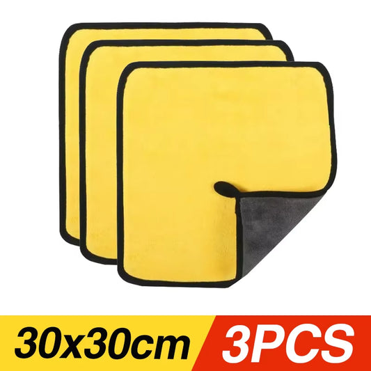 Car Wash Towels Cleaning Cloth Absorbent Dry Cloth General Purpose Microfiber Towel Thickened Yellow 30/40/60Cm