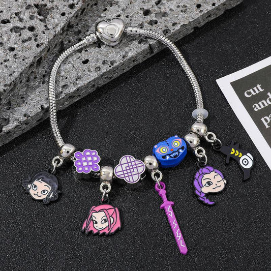 [Christmas Gift] DIY Kpop Demon Hunters-Inspired Charm Bracelet – Cute Anime Jewelry Gift for Daughter | Fashion Accessory for Kids & Adults | Tiktokshop Black Friday