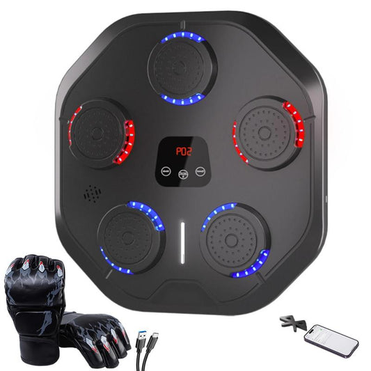 Smart Music Boxing Machine for Home Exercise, LED Boxing Machine with 9 Training Modes, Can Play Bluetooth Music
